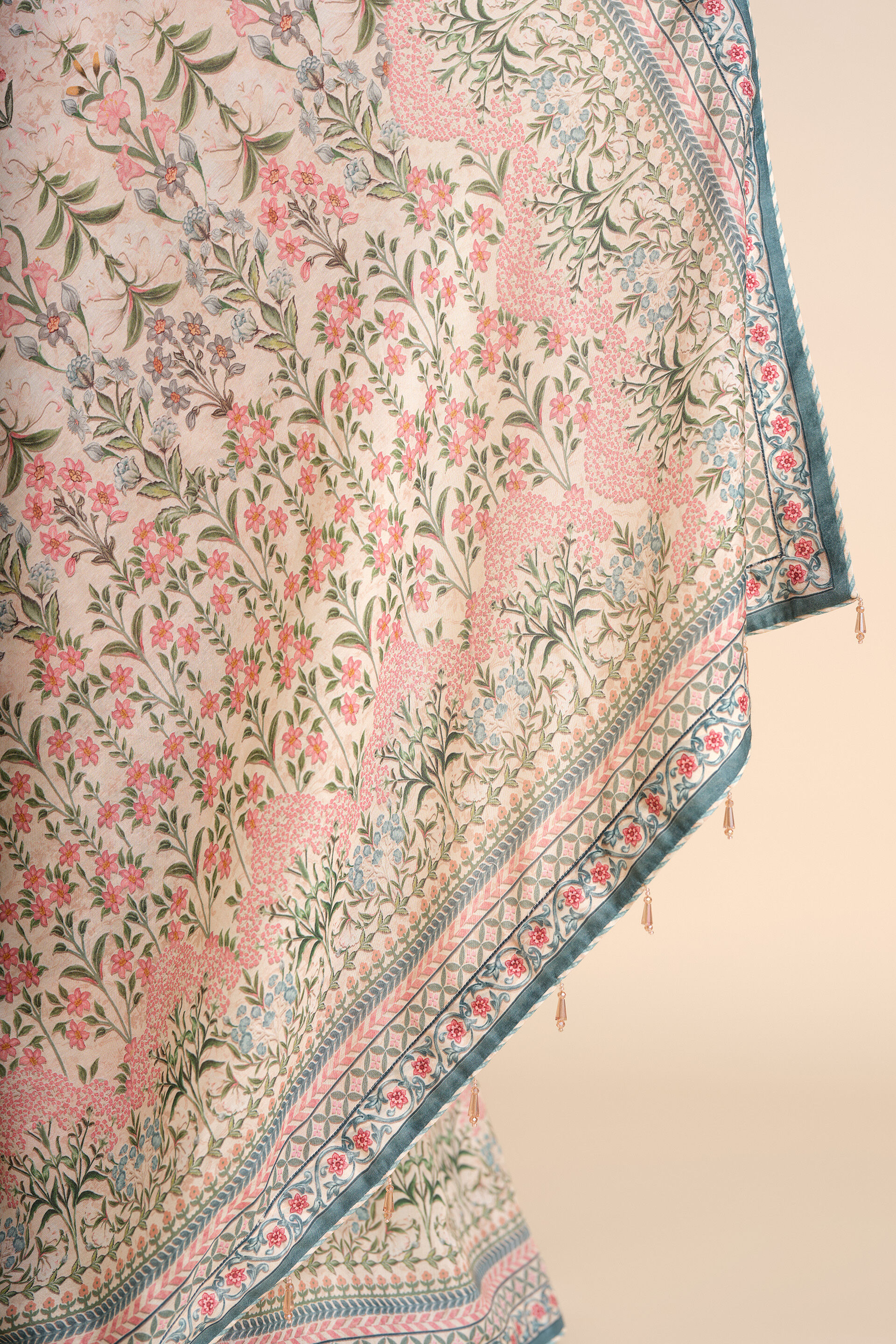 Desna Printed Silk Saree - Beige, Beige, image 12